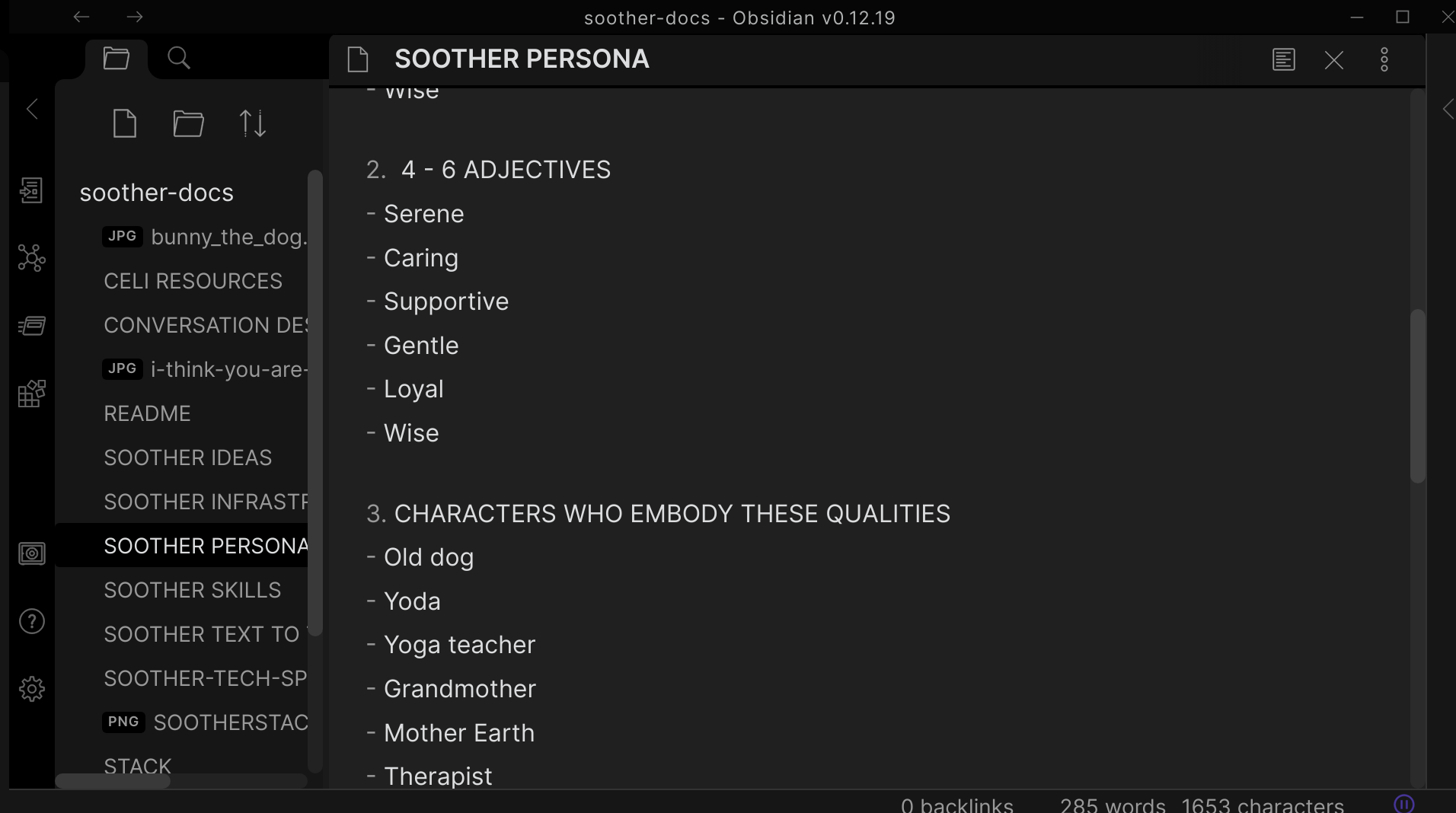 soother persona descriptions